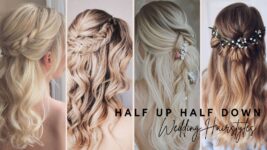 trendy half up half down wedding hairstyles 1