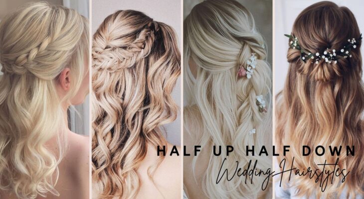 trendy half up half down wedding hairstyles 1