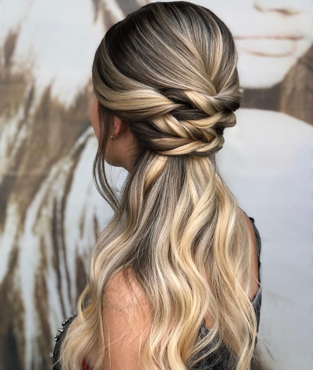 braided and twisted bridal ponytail haistyles