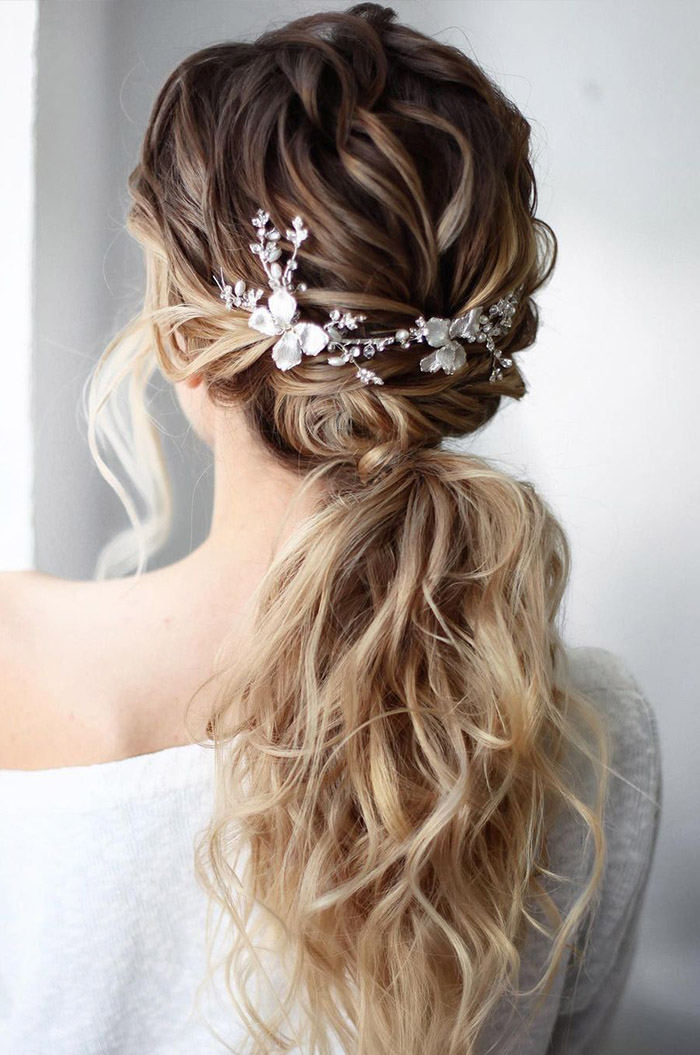messy low updo wedding hairstyles