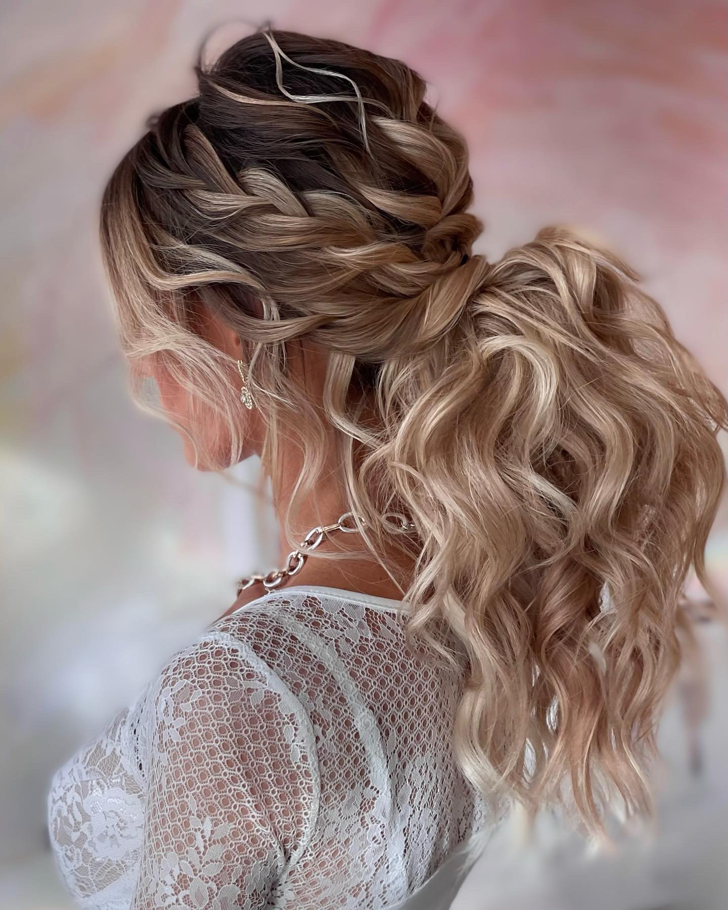 voluminous messy ponytail bridal hairstyles